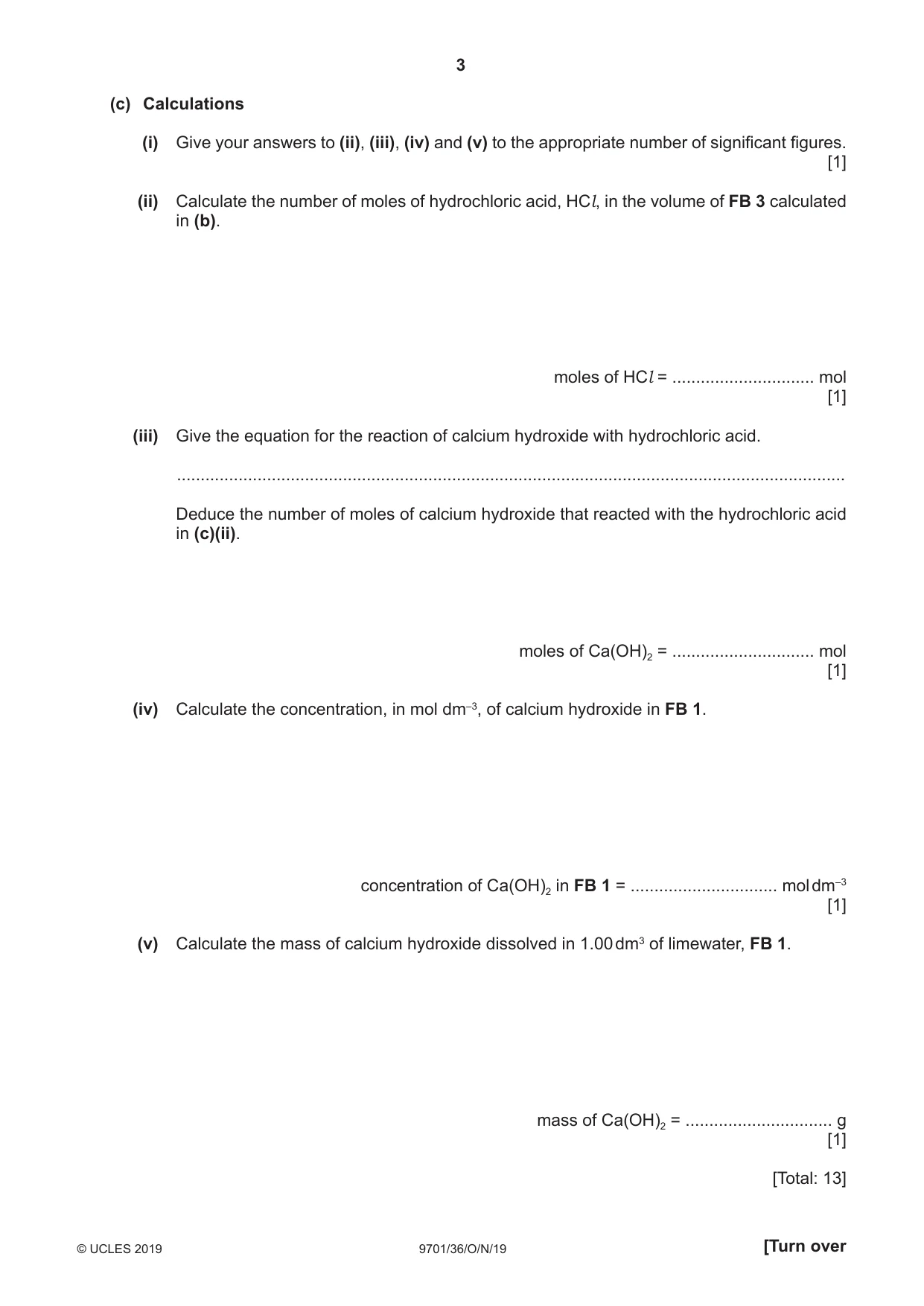 Cambridge A Level Chemistry 9701 2019 Oct/Nov Paper 3 · Variant 6 question paper, page 3 of 16