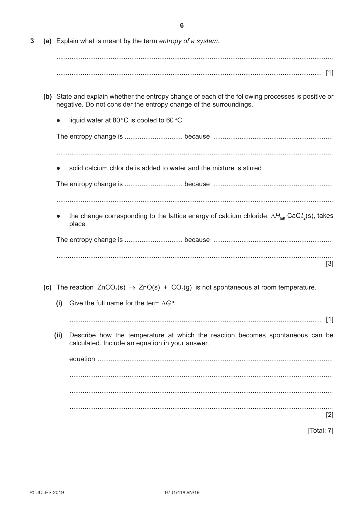 Cambridge A Level Chemistry 9701 2019 Oct/Nov Paper 4 · Variant 1 question paper, page 6 of 20