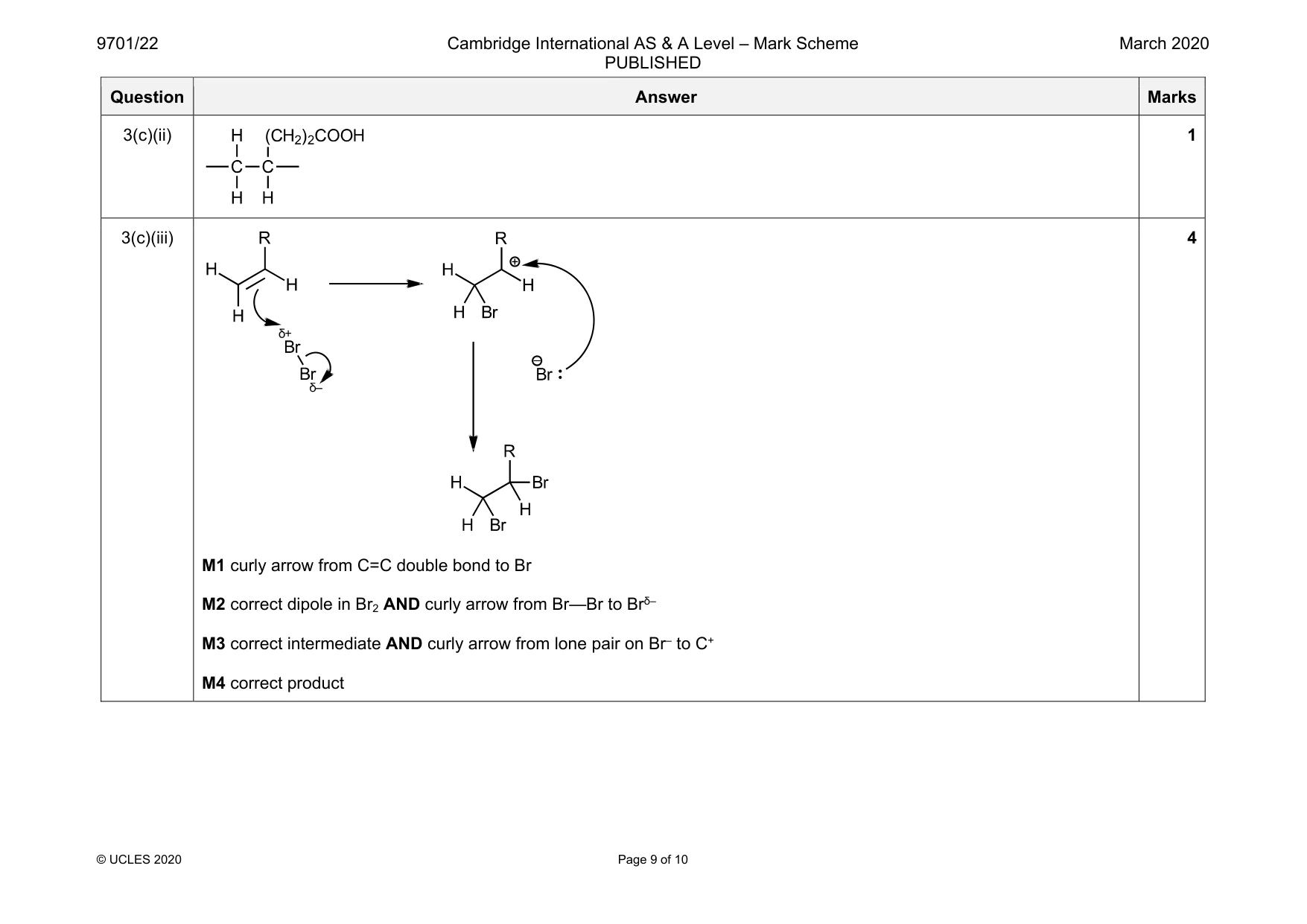 Mark scheme, page 9 of 10