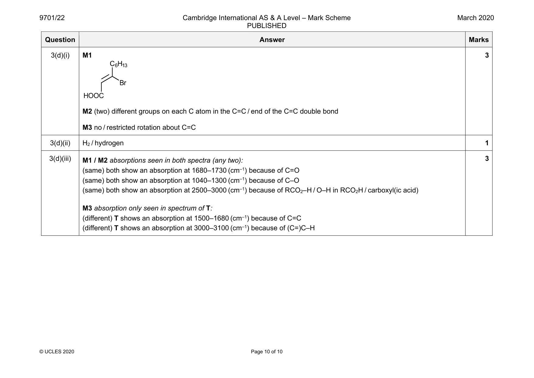Mark scheme, page 10 of 10