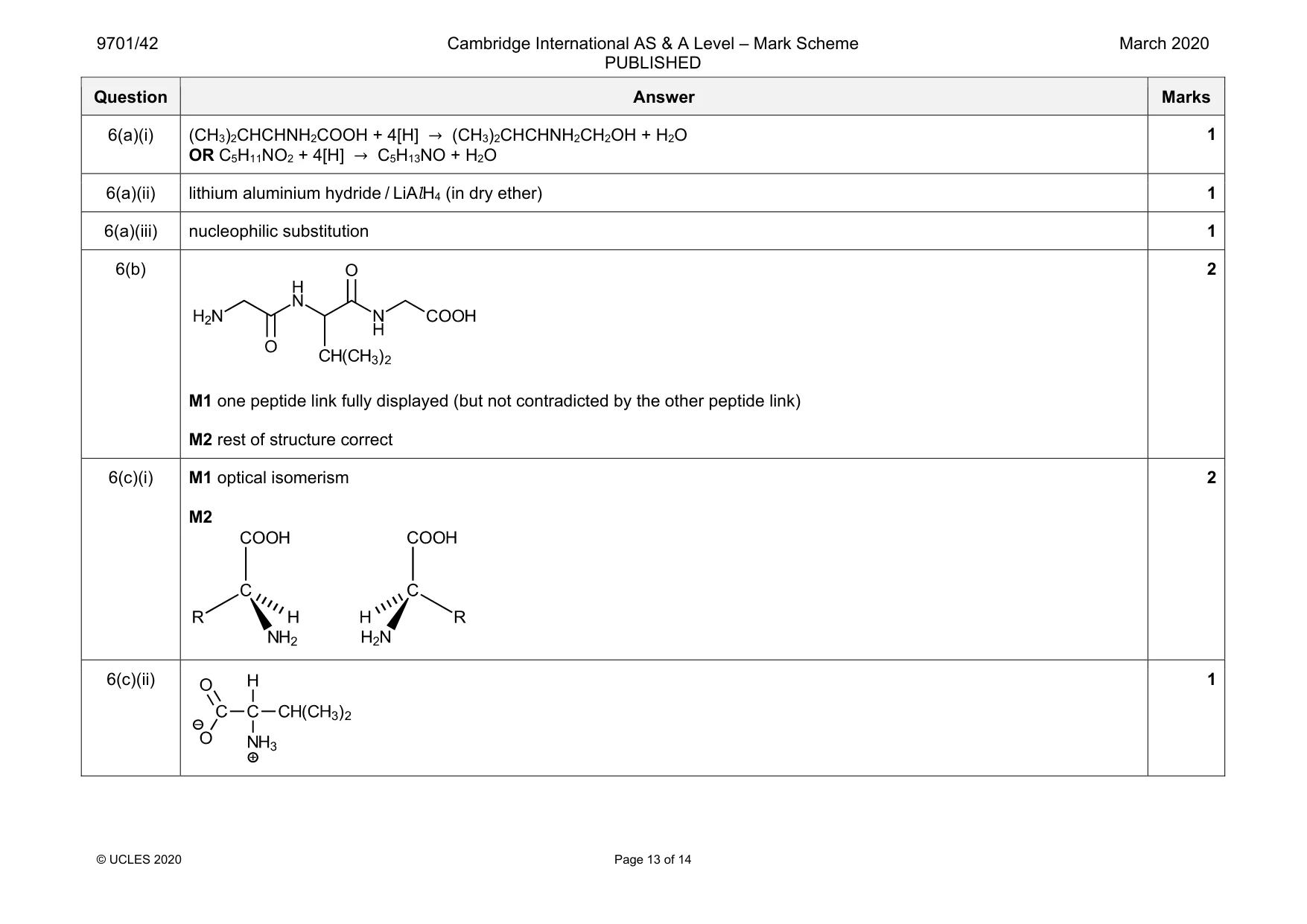 Mark scheme, page 13 of 14