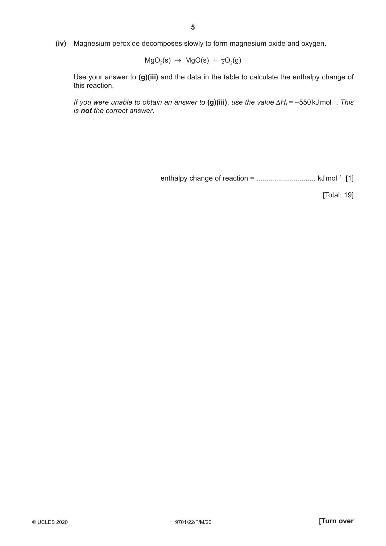 Cambridge A Level Chemistry 9701 2020 Feb/March Paper 2 · Variant 2 question paper, page 5 of 16