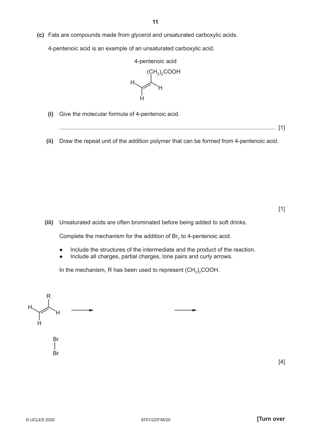 Cambridge A Level Chemistry 9701 2020 Feb/March Paper 2 · Variant 2 question paper, page 11 of 16