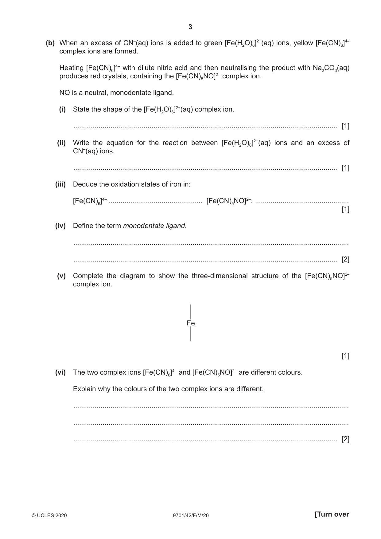 Cambridge A Level Chemistry 9701 2020 Feb/March Paper 4 · Variant 2 question paper, page 3 of 24