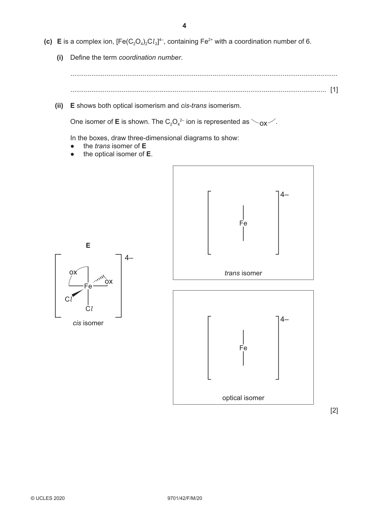 Cambridge A Level Chemistry 9701 2020 Feb/March Paper 4 · Variant 2 question paper, page 4 of 24