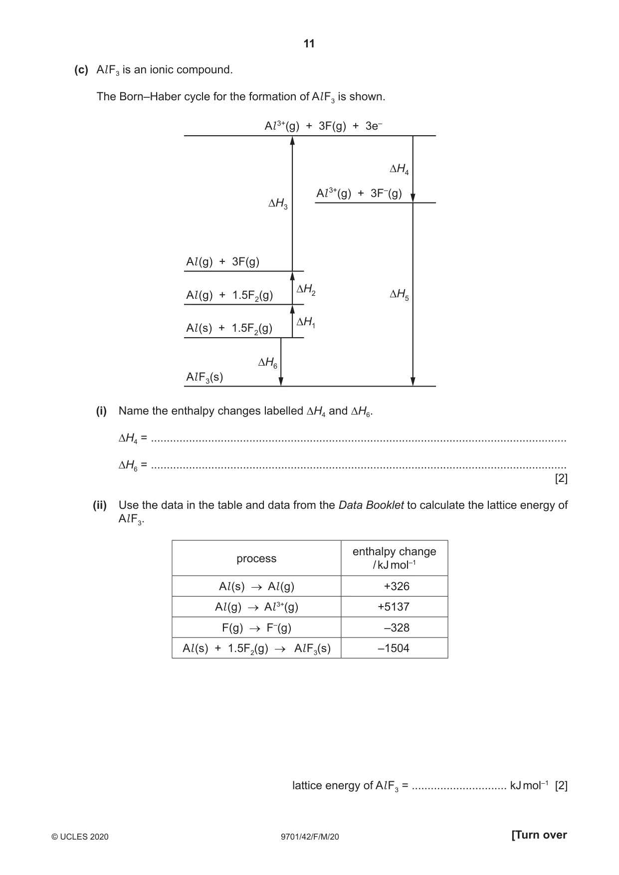Cambridge A Level Chemistry 9701 2020 Feb/March Paper 4 · Variant 2 question paper, page 11 of 24