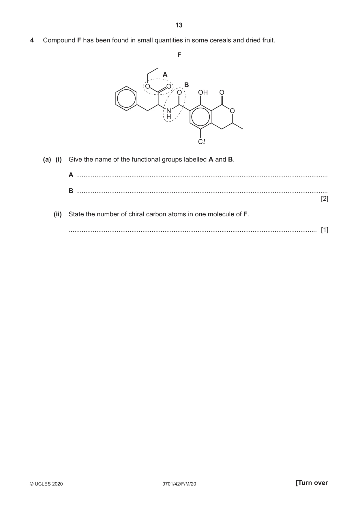 Cambridge A Level Chemistry 9701 2020 Feb/March Paper 4 · Variant 2 question paper, page 13 of 24