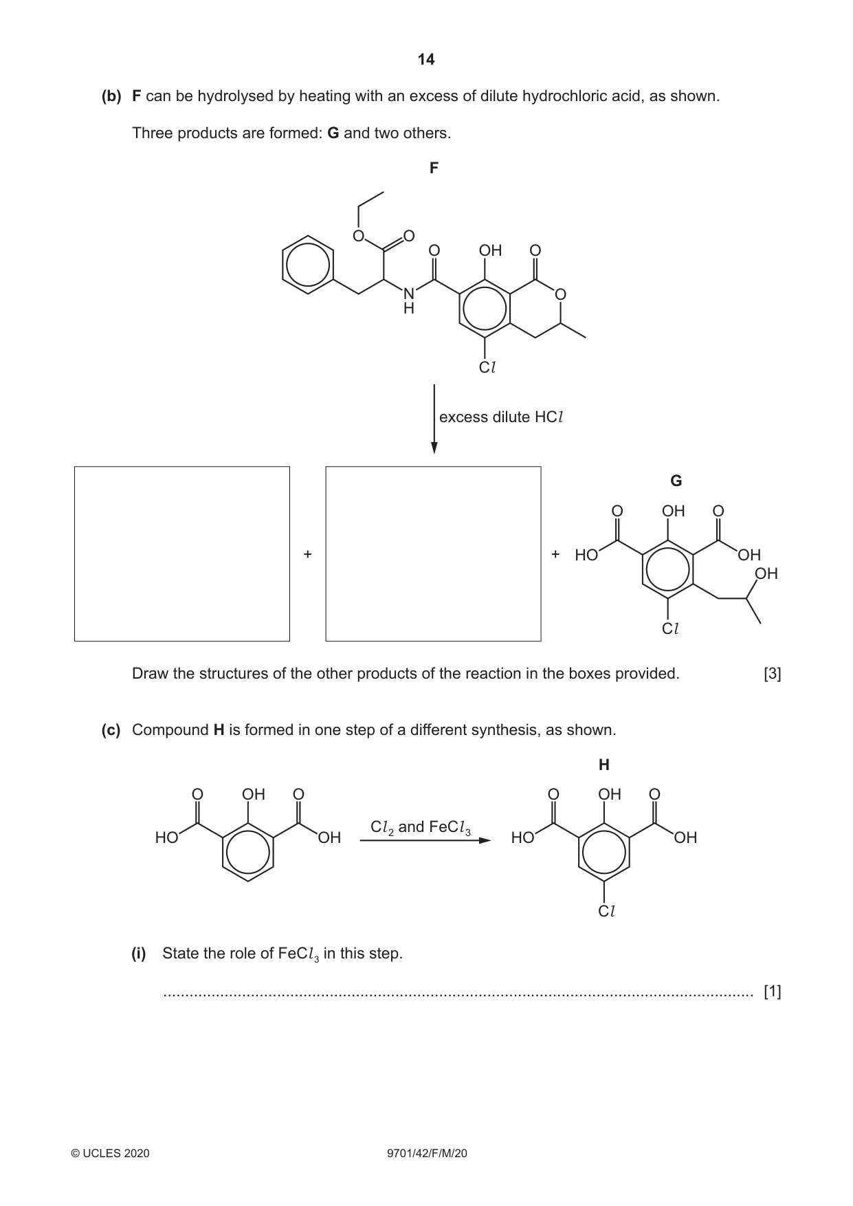 Cambridge A Level Chemistry 9701 2020 Feb/March Paper 4 · Variant 2 question paper, page 14 of 24