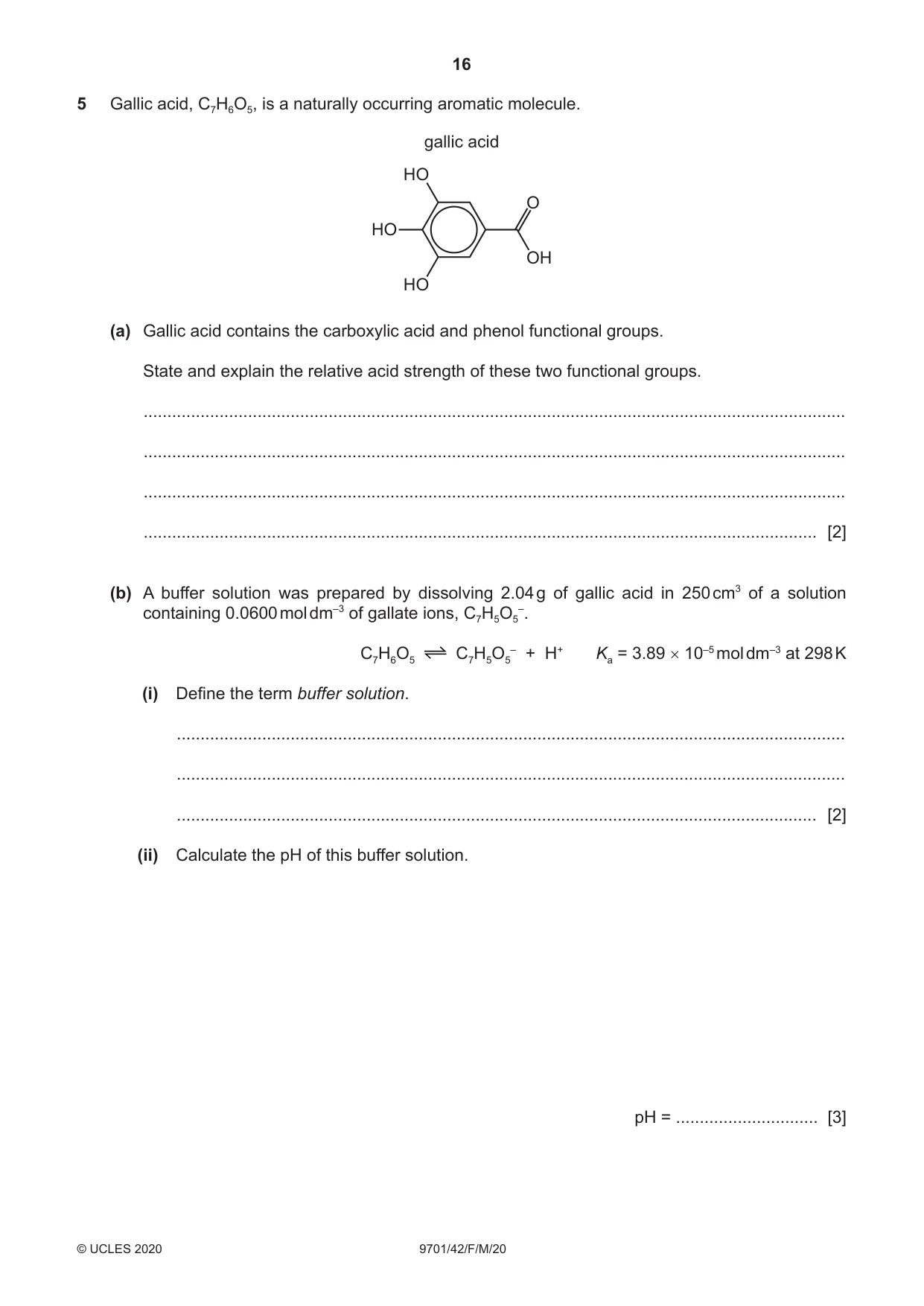 Cambridge A Level Chemistry 9701 2020 Feb/March Paper 4 · Variant 2 question paper, page 16 of 24