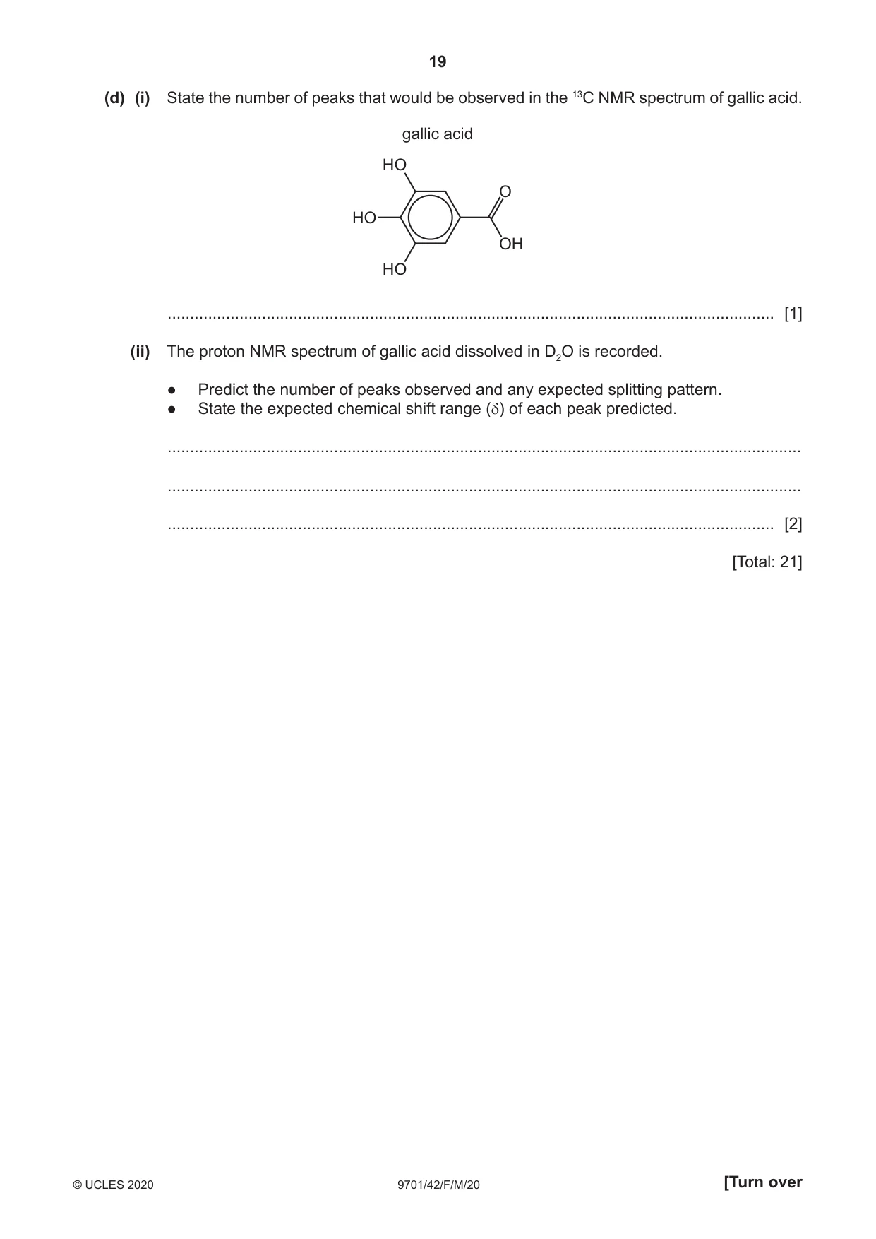 Cambridge A Level Chemistry 9701 2020 Feb/March Paper 4 · Variant 2 question paper, page 19 of 24