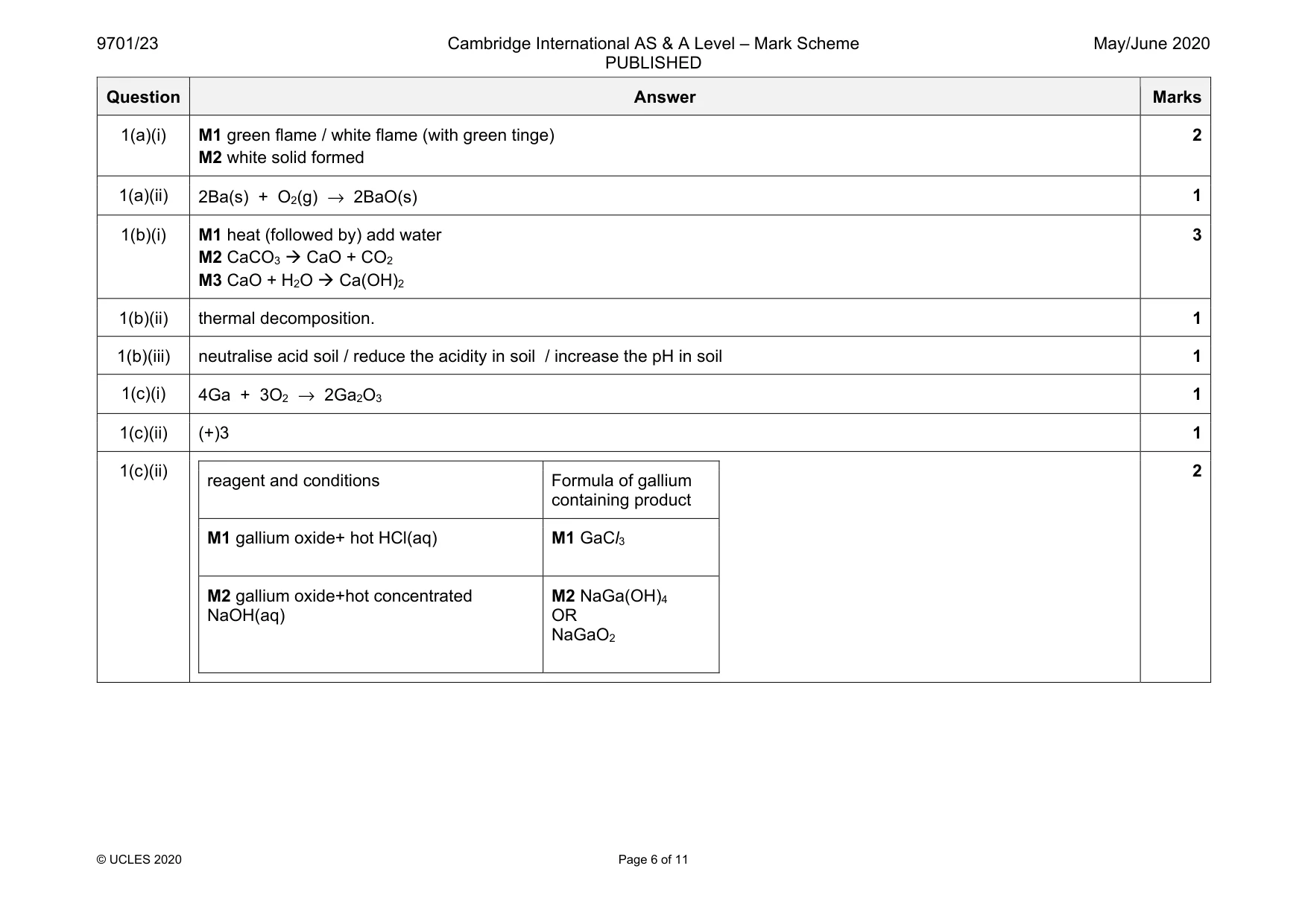 Mark scheme, page 6 of 11