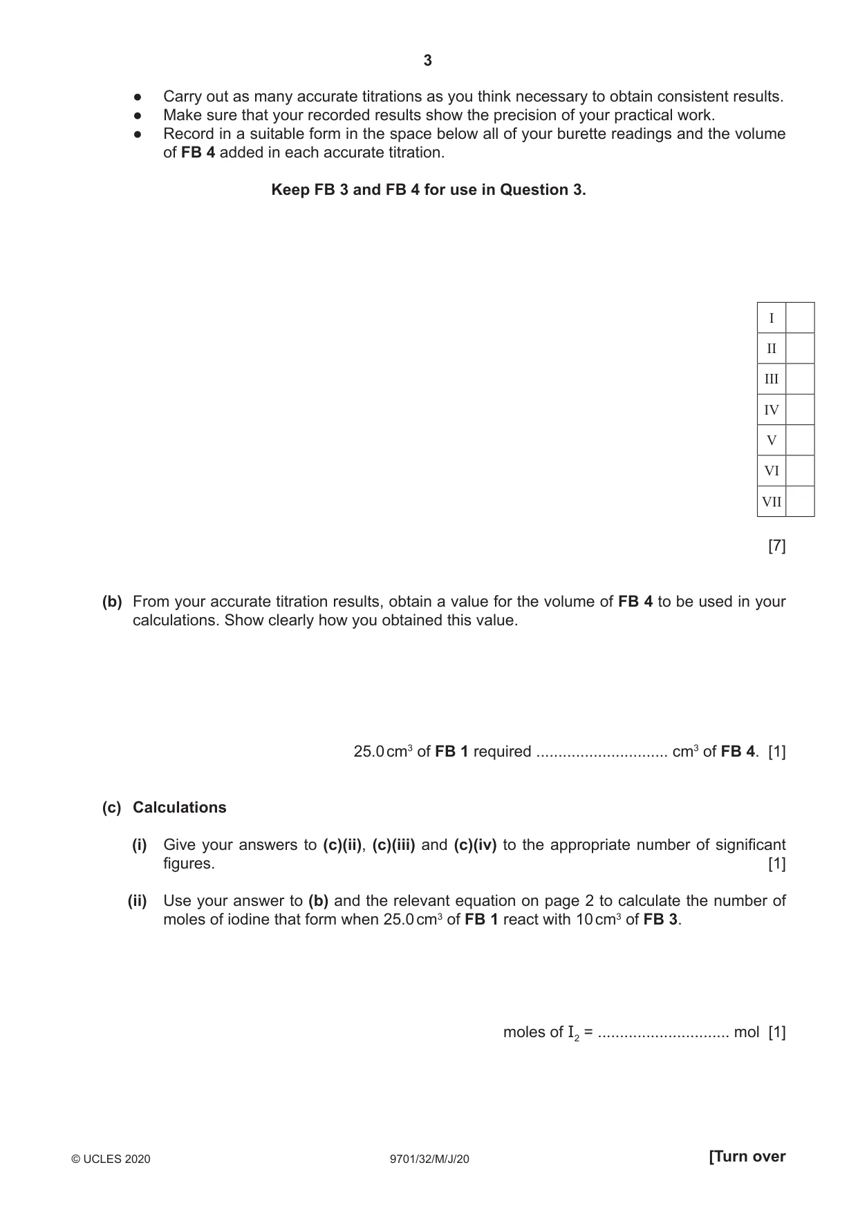 Cambridge A Level Chemistry 9701 2020 May/June Paper 3 · Variant 2 question paper, page 3 of 12