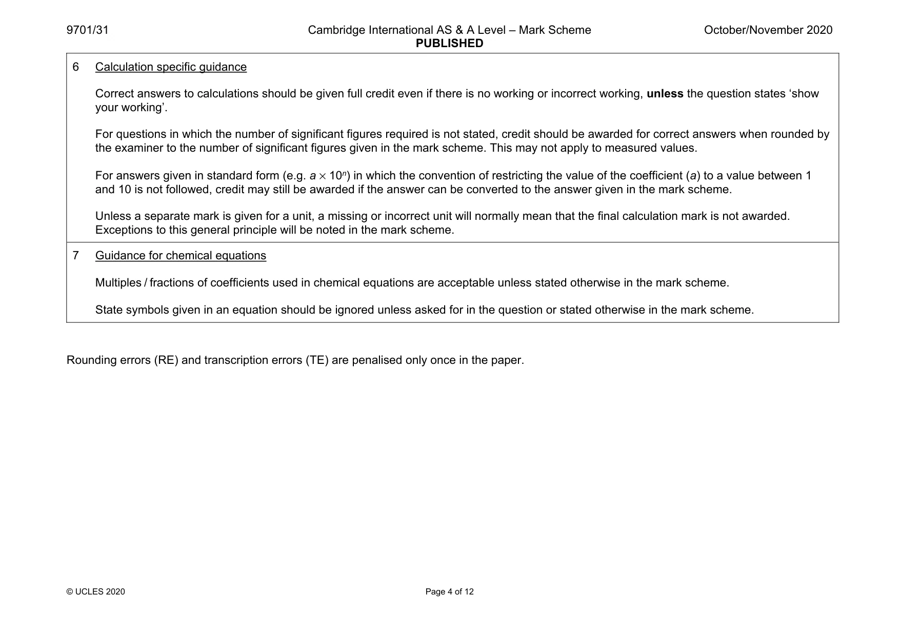Mark scheme, page 4 of 12