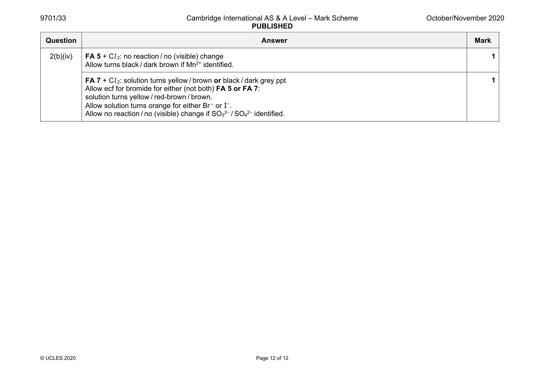 Mark scheme, page 12 of 12