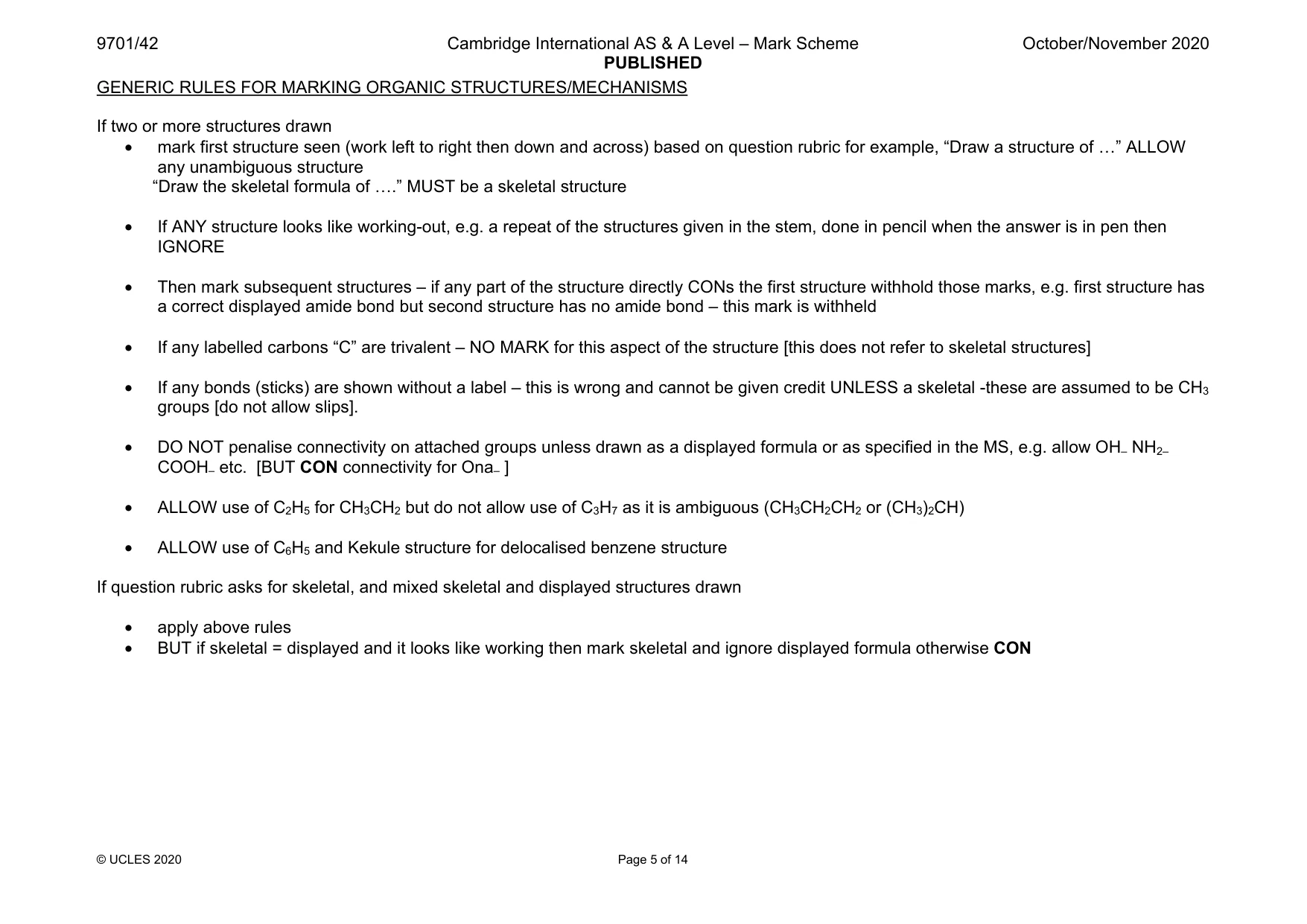 Mark scheme, page 5 of 14