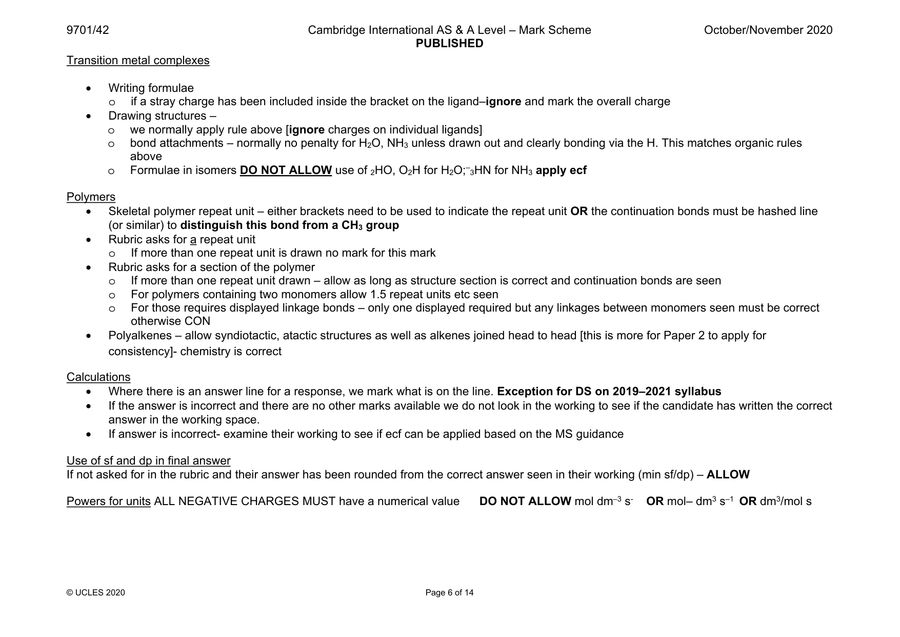 Mark scheme, page 6 of 14