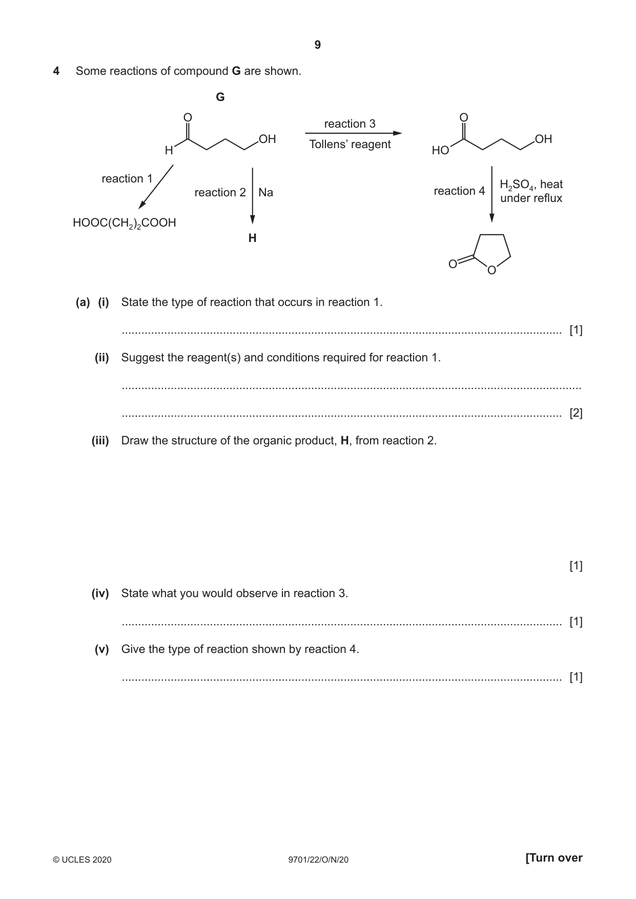 Cambridge A Level Chemistry 9701 2020 Oct/Nov Paper 2 · Variant 2 question paper, page 9 of 16