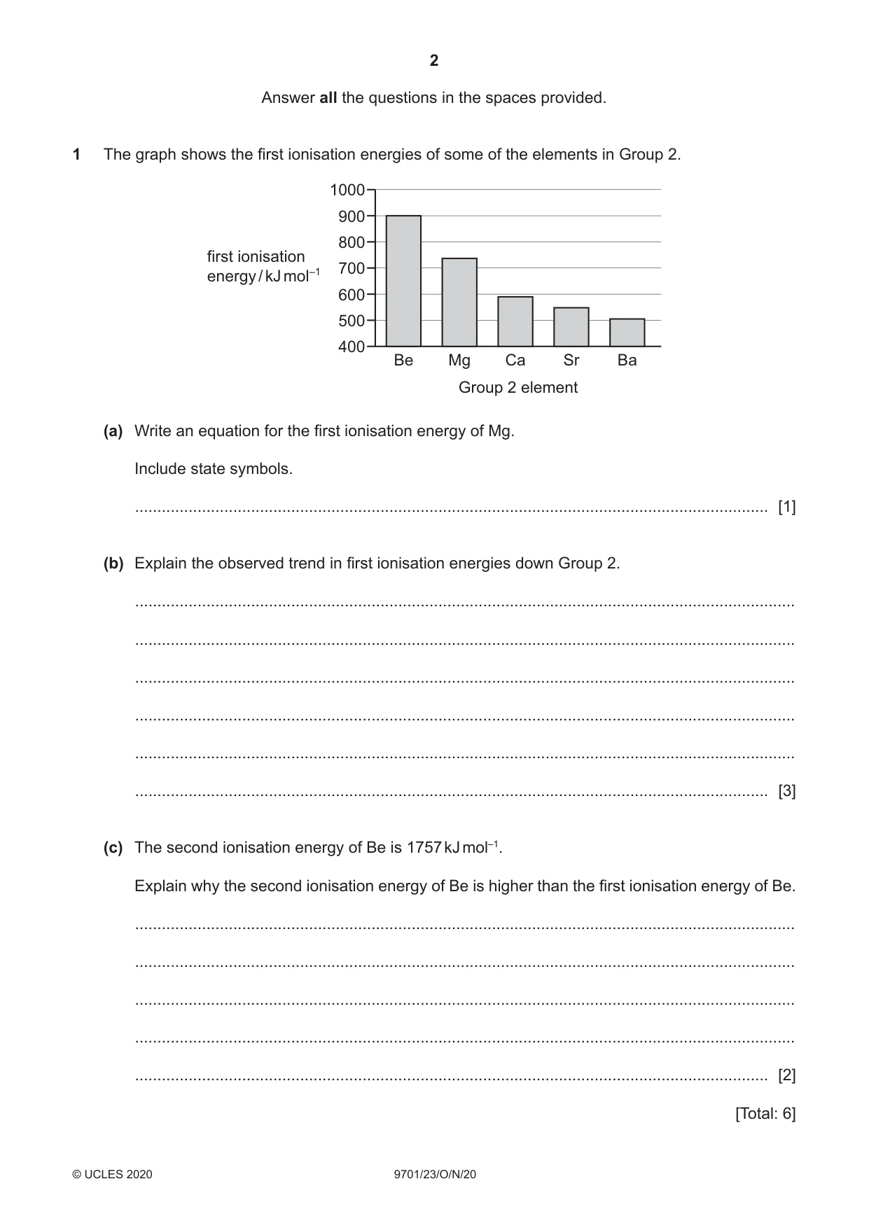 Cambridge A Level Chemistry 9701 2020 Oct/Nov Paper 2 · Variant 3 question paper, page 2 of 16