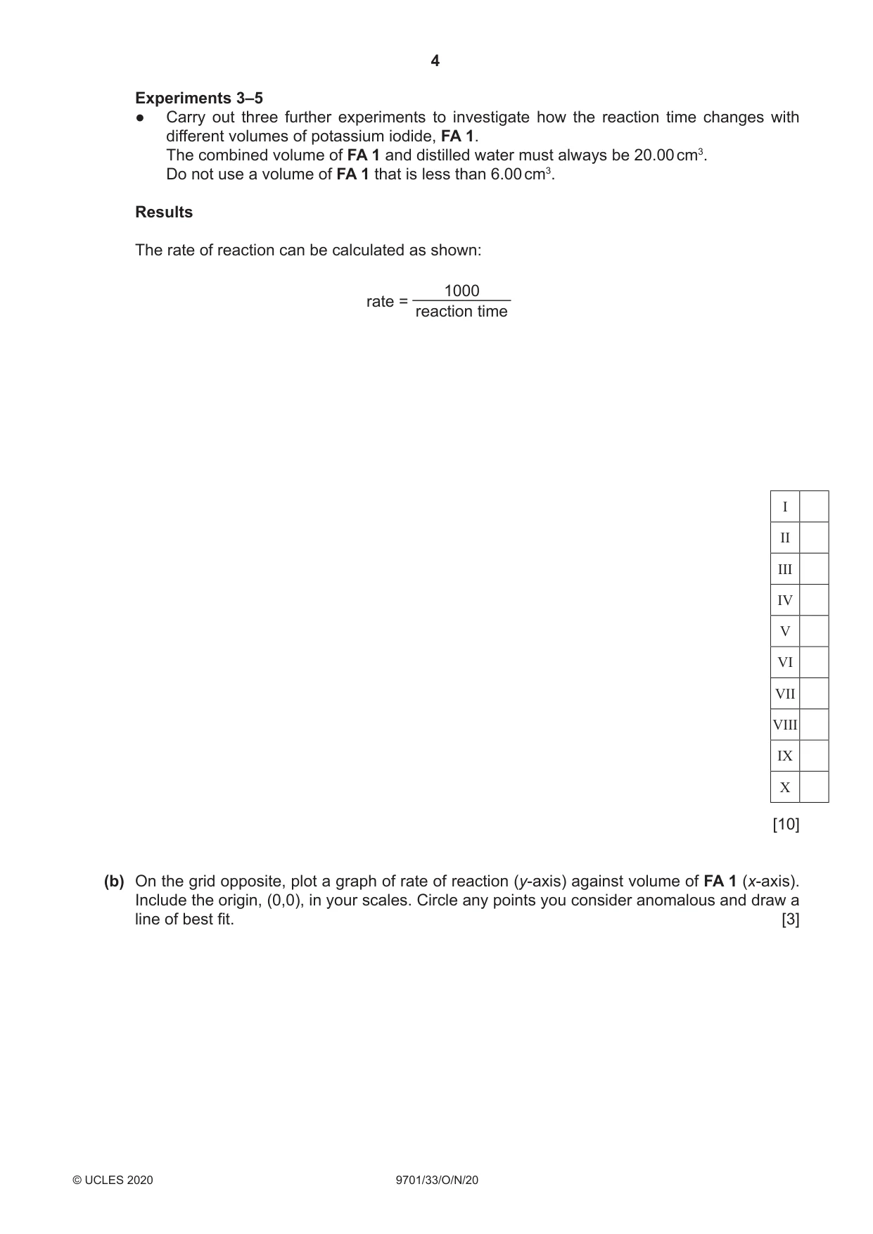 Cambridge A Level Chemistry 9701 2020 Oct/Nov Paper 3 · Variant 3 question paper, page 4 of 16