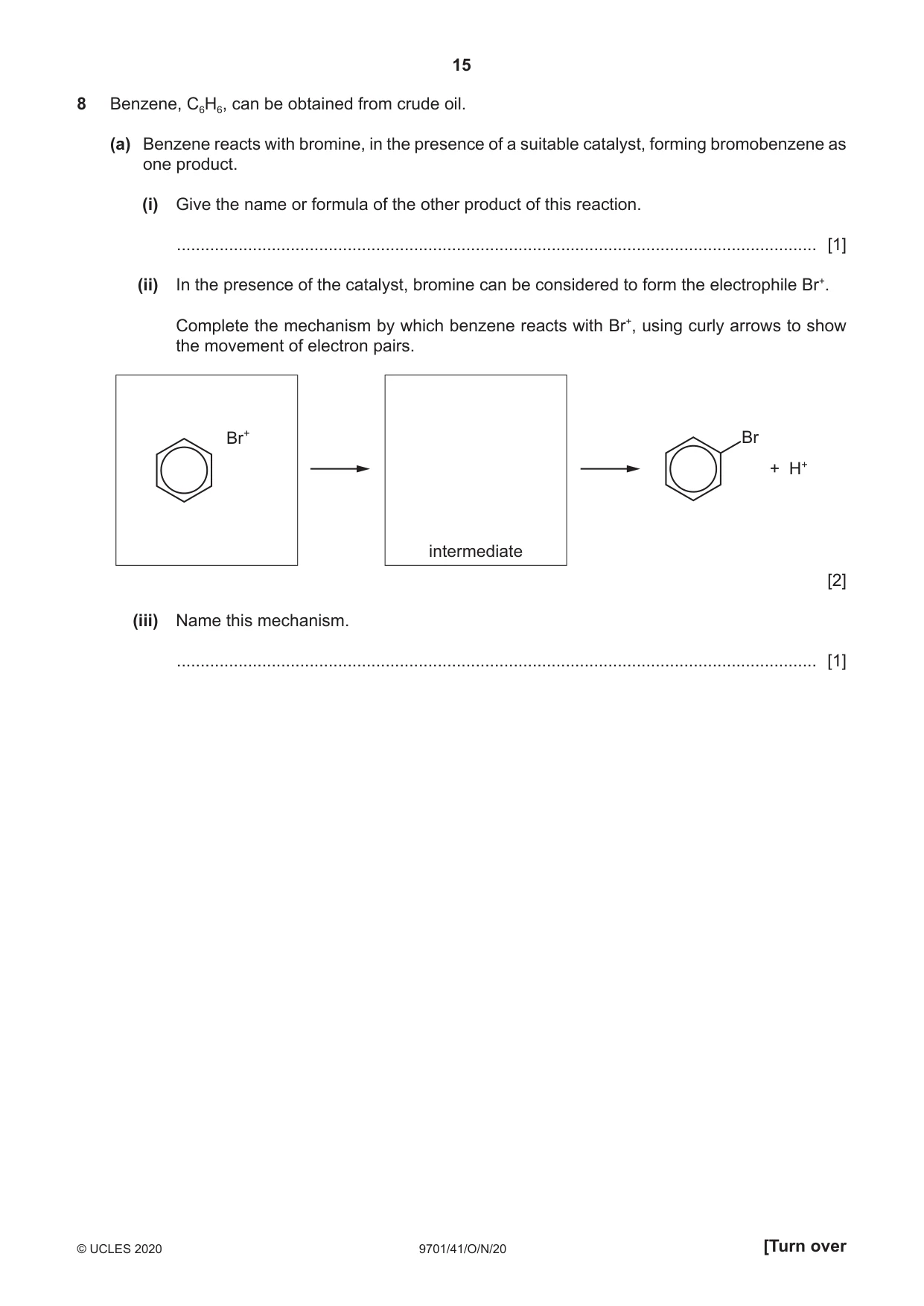 Cambridge A Level Chemistry 9701 2020 Oct/Nov Paper 4 · Variant 1 question paper, page 15 of 24