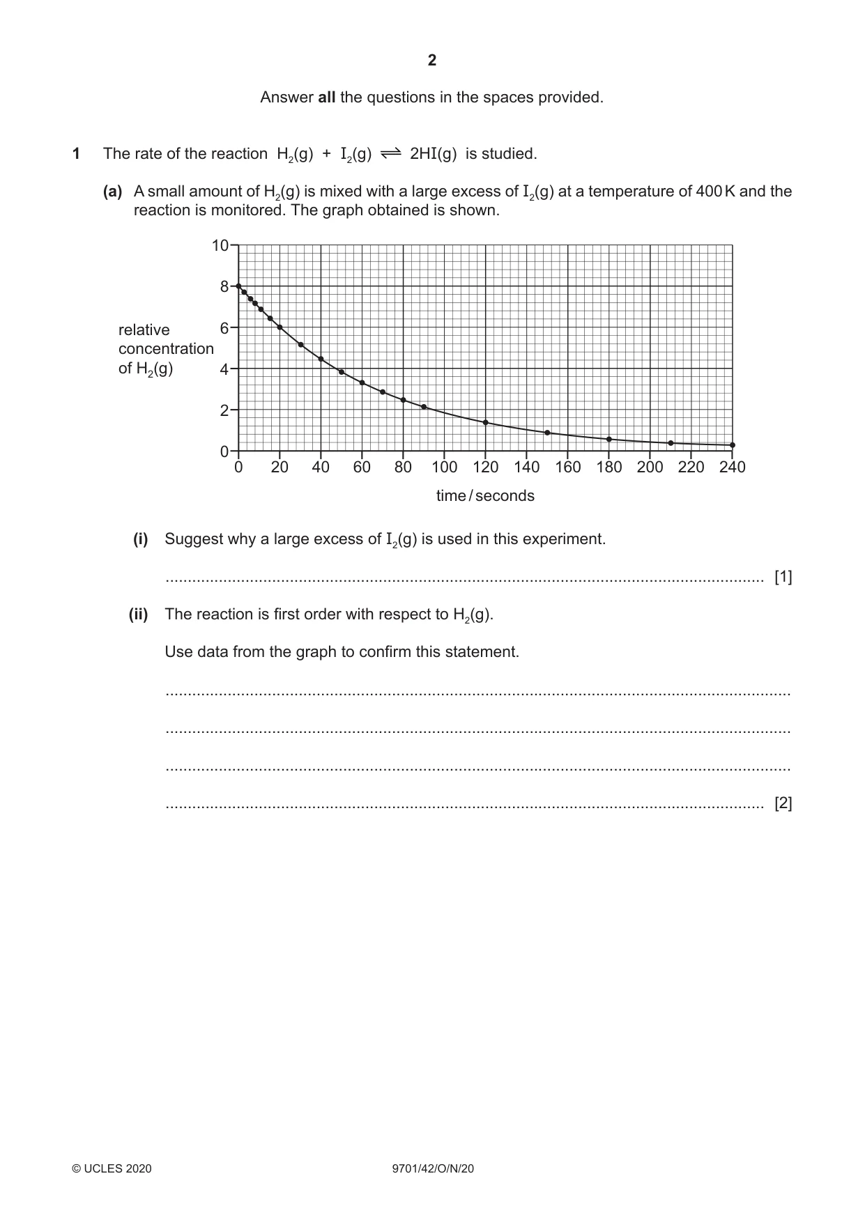 Cambridge A Level Chemistry 9701 2020 Oct/Nov Paper 4 · Variant 2 question paper, page 2 of 20