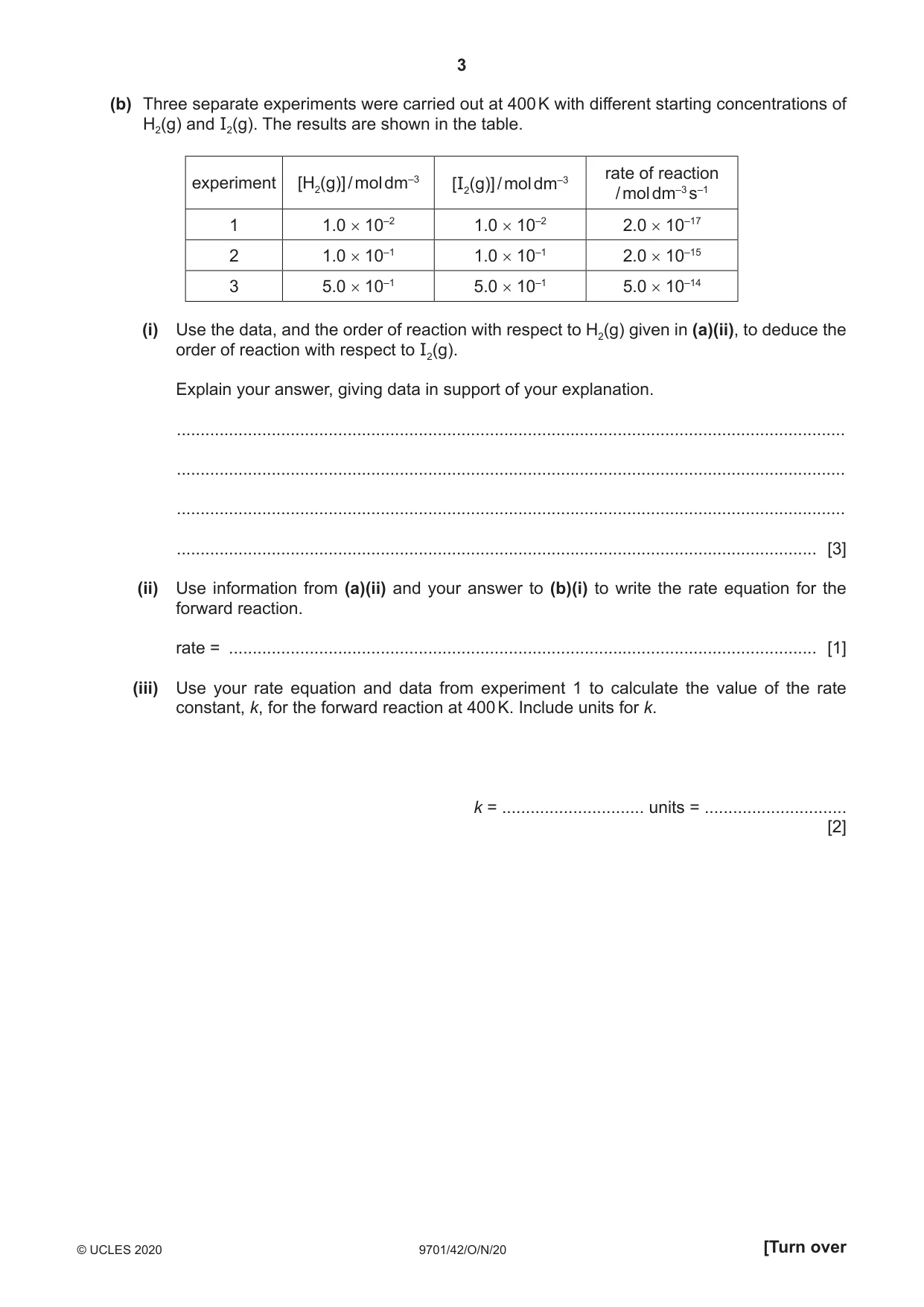 Cambridge A Level Chemistry 9701 2020 Oct/Nov Paper 4 · Variant 2 question paper, page 3 of 20
