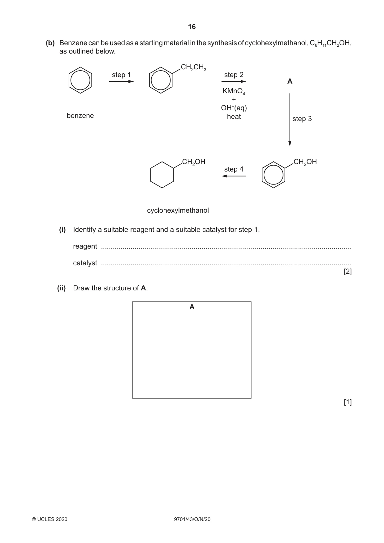 Cambridge A Level Chemistry 9701 2020 Oct/Nov Paper 4 · Variant 3 question paper, page 16 of 24