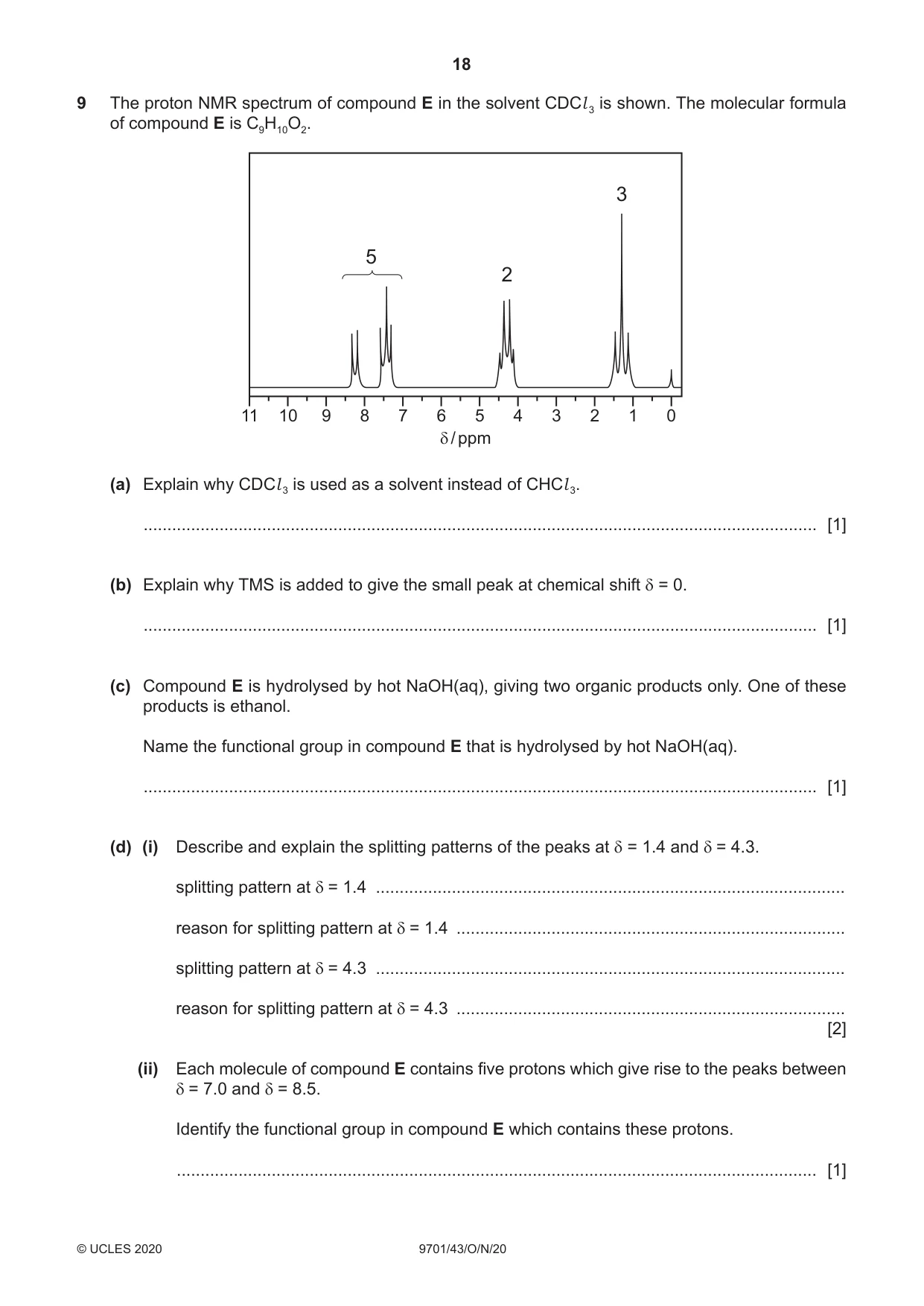 Cambridge A Level Chemistry 9701 2020 Oct/Nov Paper 4 · Variant 3 question paper, page 18 of 24
