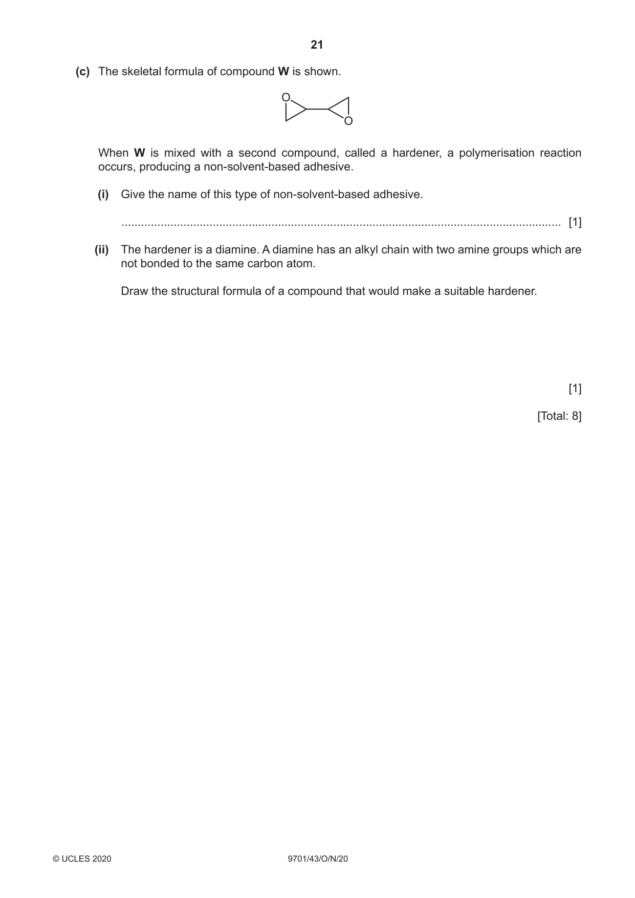 Cambridge A Level Chemistry 9701 2020 Oct/Nov Paper 4 · Variant 3 question paper, page 21 of 24