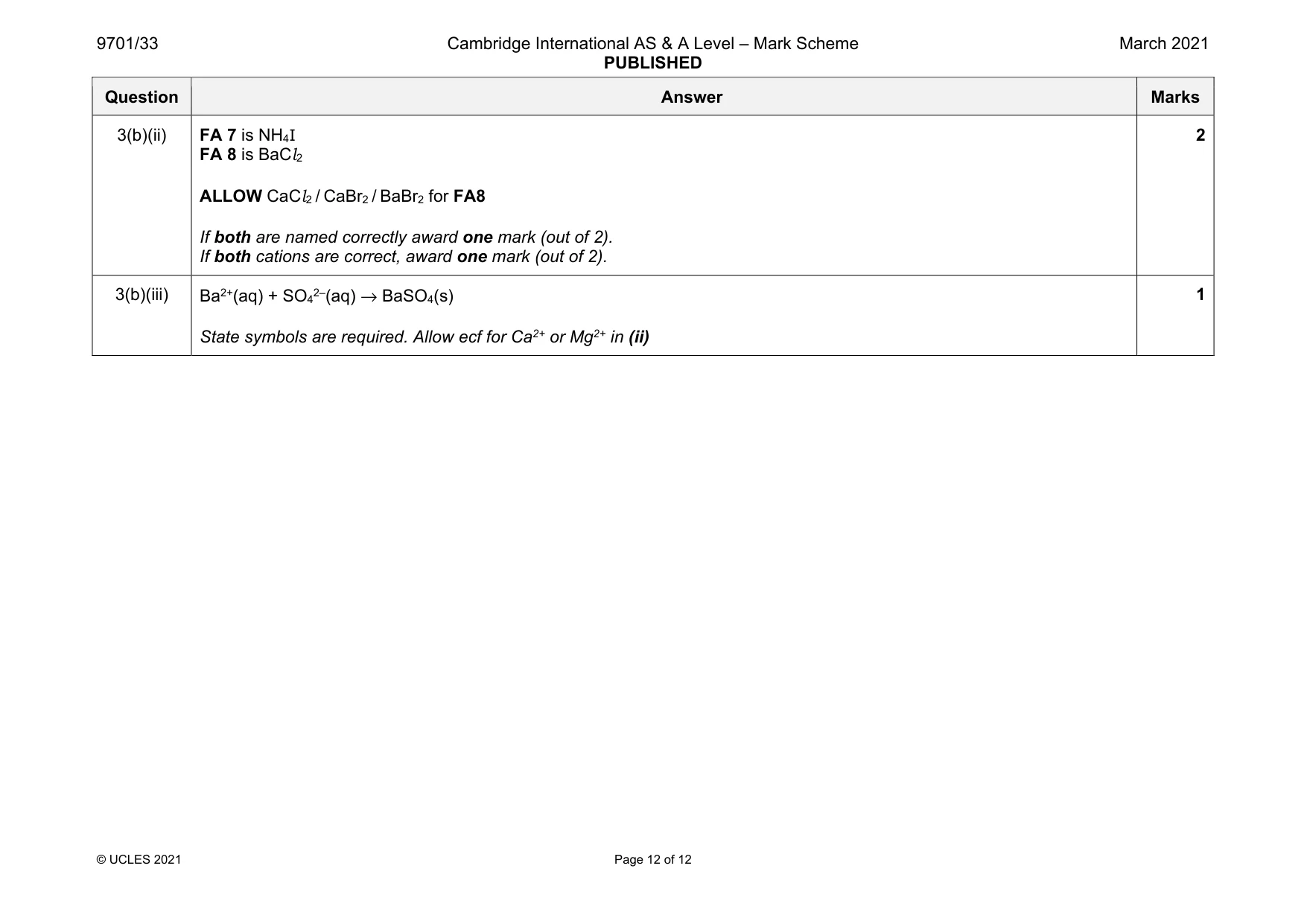 Mark scheme, page 12 of 12