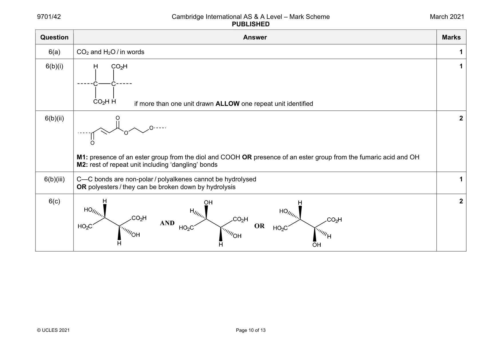 Mark scheme, page 10 of 13