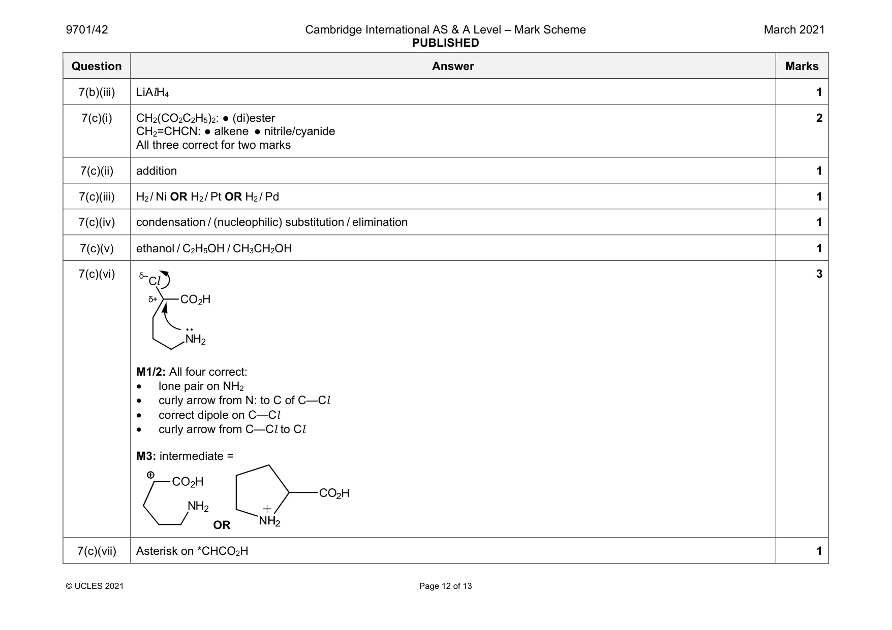 Mark scheme, page 12 of 13