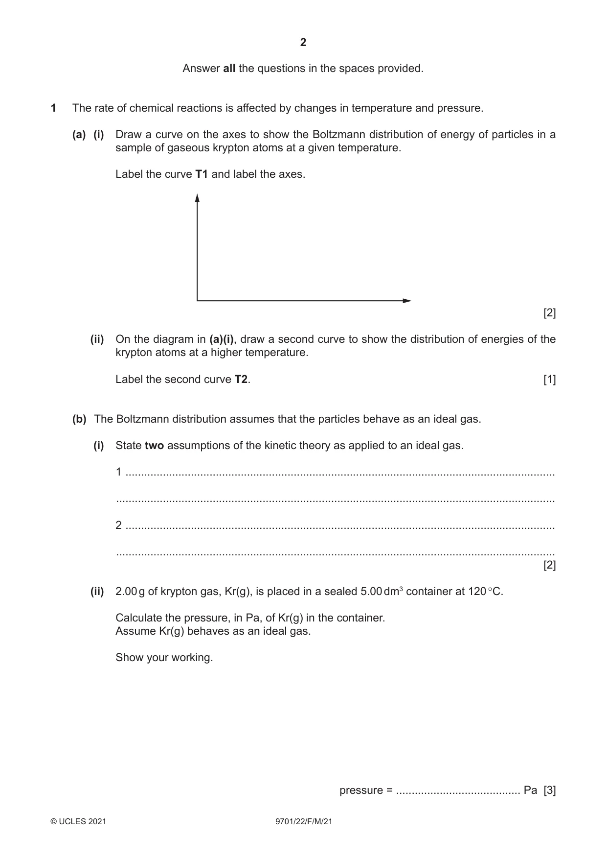 Cambridge A Level Chemistry 9701 2021 Feb/March Paper 2 · Variant 2 question paper, page 2 of 12