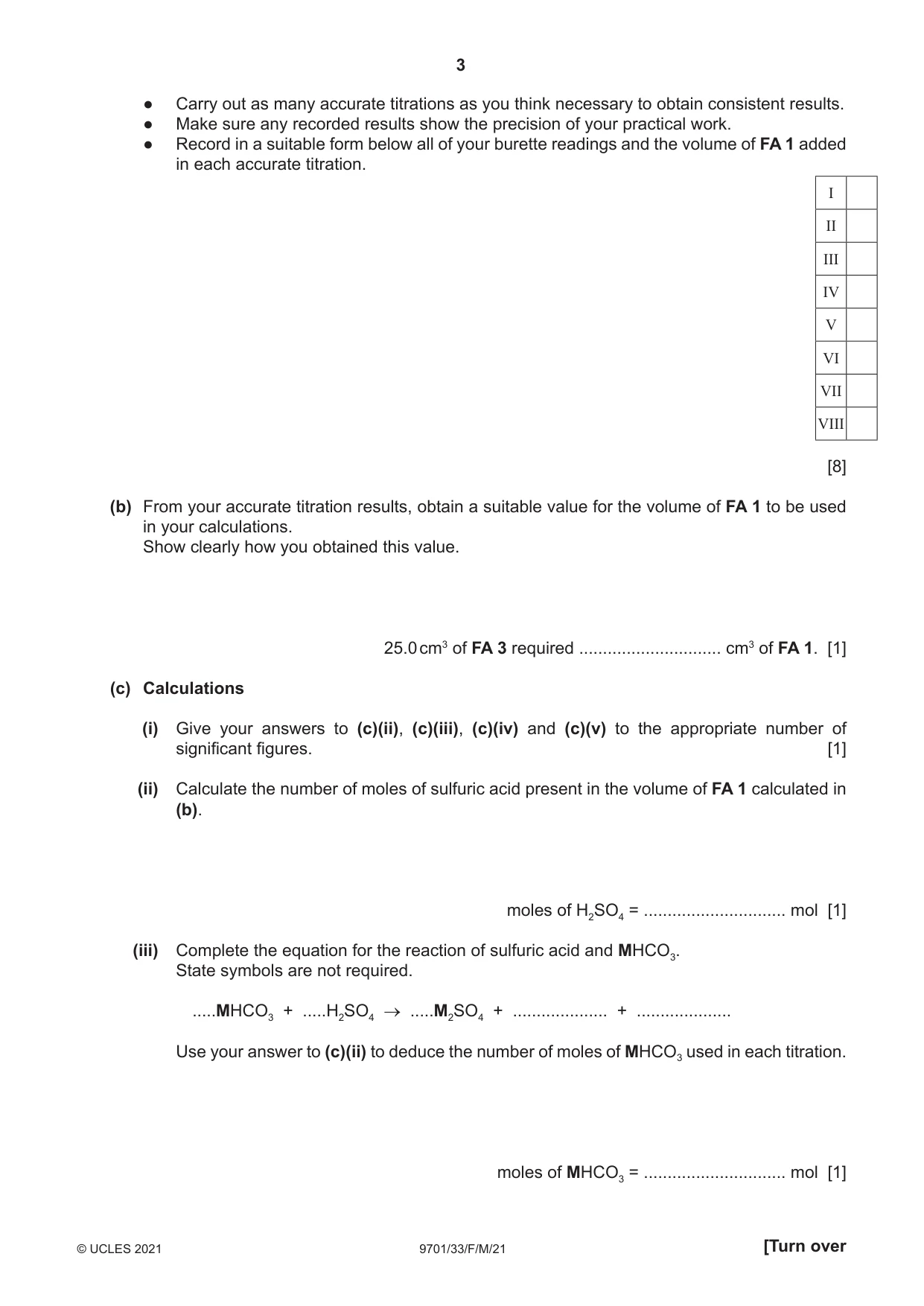 Cambridge A Level Chemistry 9701 2021 Feb/March Paper 3 · Variant 3 question paper, page 3 of 12