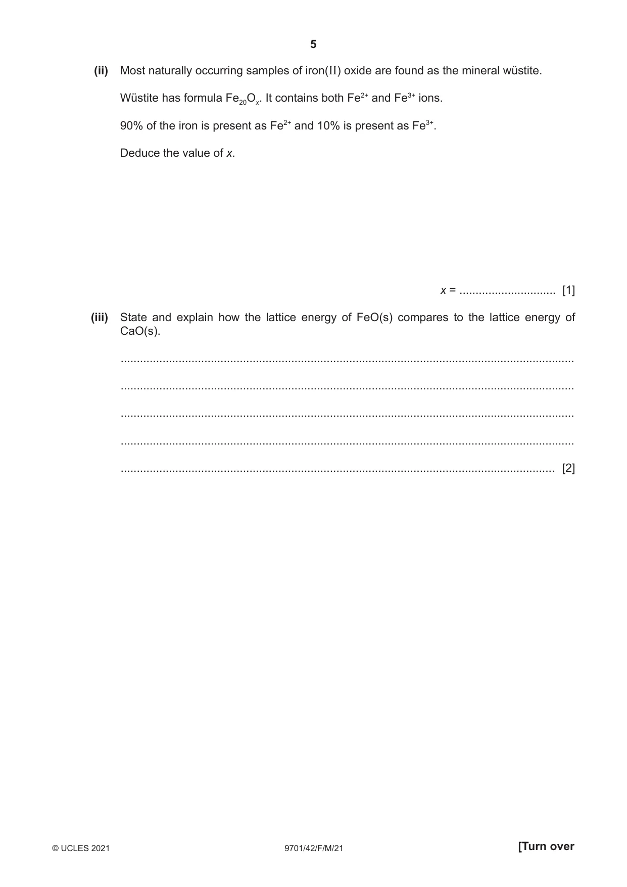 Cambridge A Level Chemistry 9701 2021 Feb/March Paper 4 · Variant 2 question paper, page 5 of 28