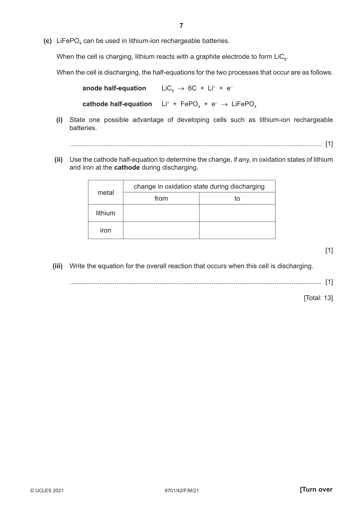 Cambridge A Level Chemistry 9701 2021 Feb/March Paper 4 · Variant 2 question paper, page 7 of 28