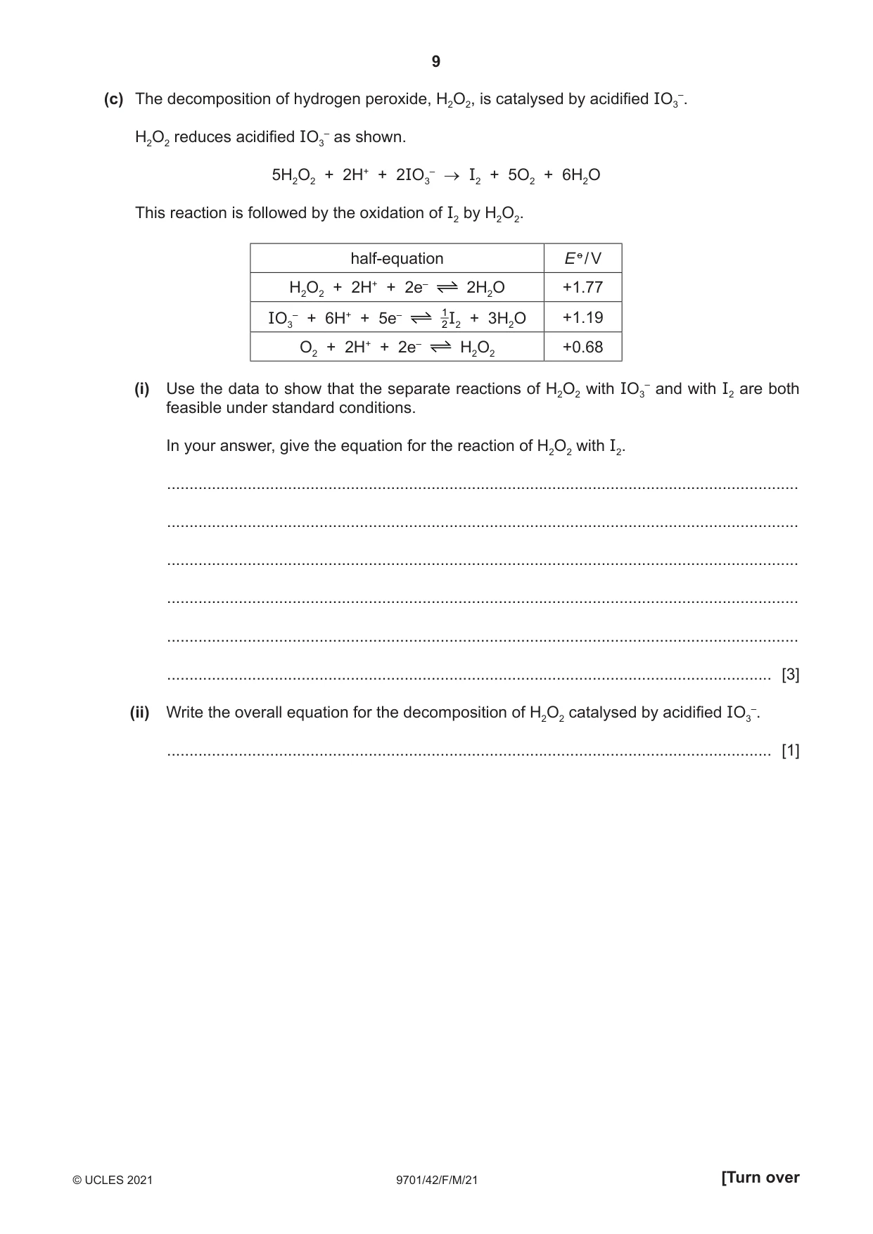 Cambridge A Level Chemistry 9701 2021 Feb/March Paper 4 · Variant 2 question paper, page 9 of 28