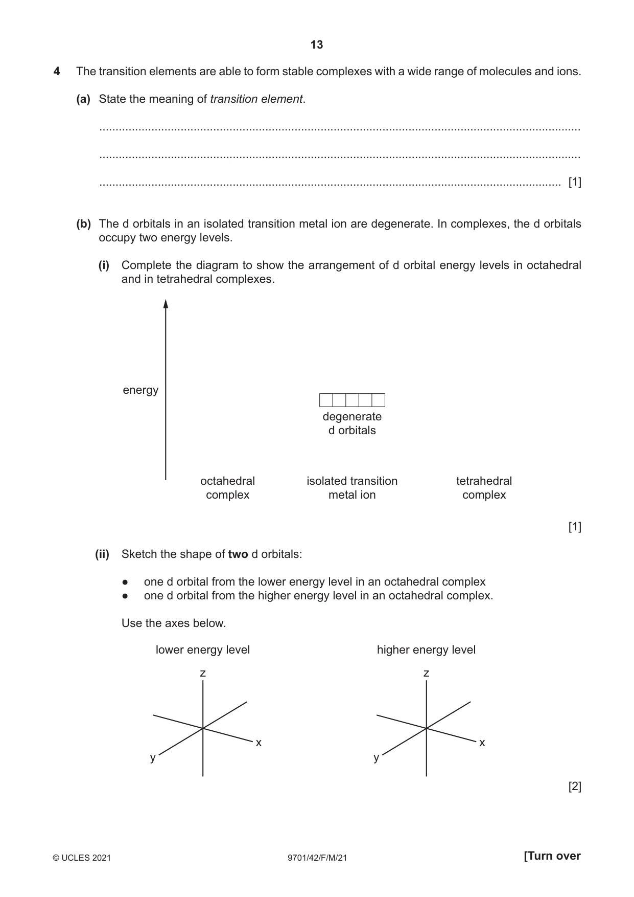 Cambridge A Level Chemistry 9701 2021 Feb/March Paper 4 · Variant 2 question paper, page 13 of 28