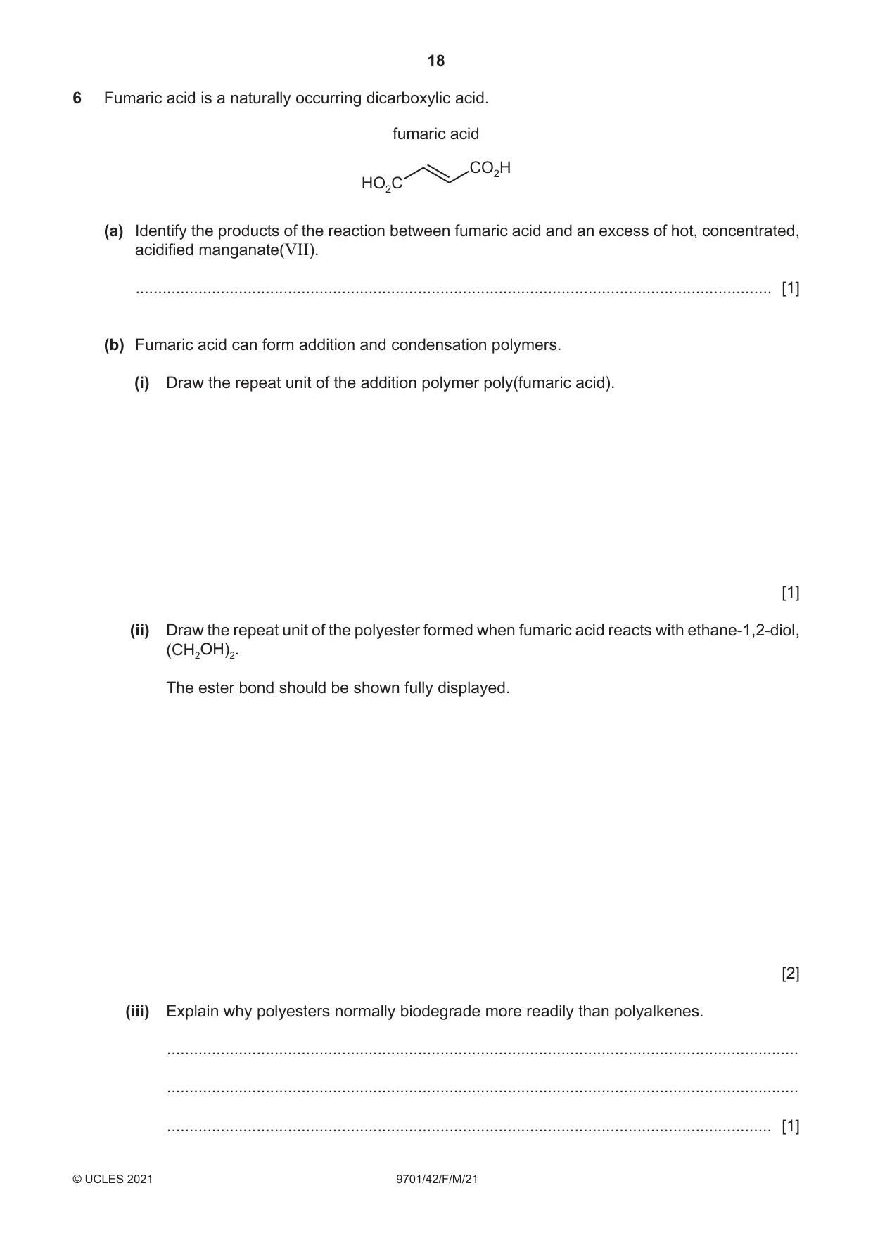 Cambridge A Level Chemistry 9701 2021 Feb/March Paper 4 · Variant 2 question paper, page 18 of 28