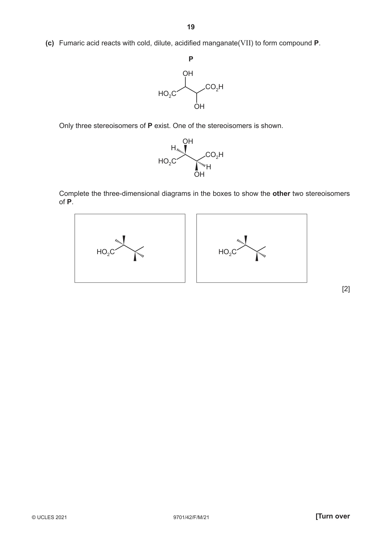 Cambridge A Level Chemistry 9701 2021 Feb/March Paper 4 · Variant 2 question paper, page 19 of 28