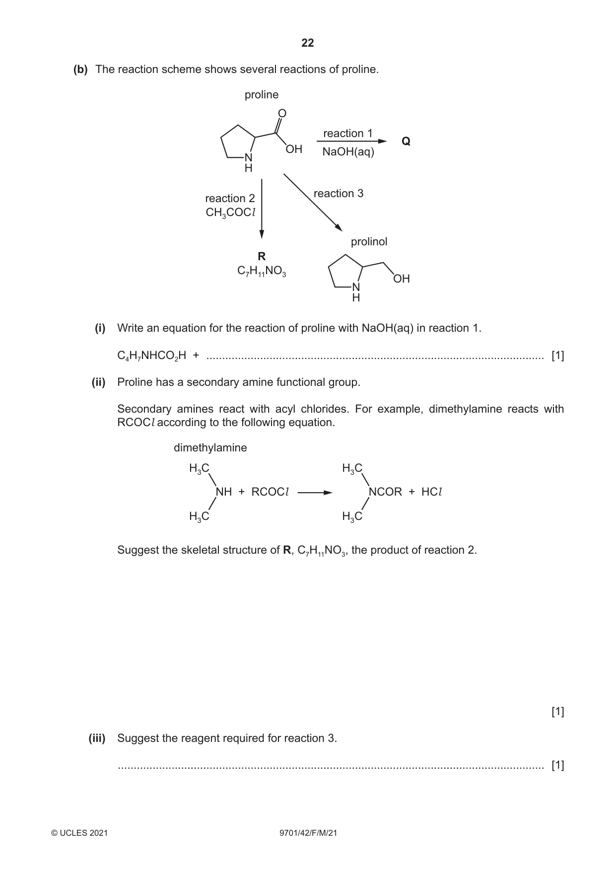 Cambridge A Level Chemistry 9701 2021 Feb/March Paper 4 · Variant 2 question paper, page 22 of 28
