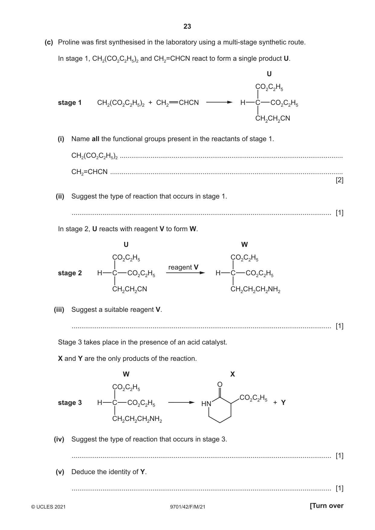 Cambridge A Level Chemistry 9701 2021 Feb/March Paper 4 · Variant 2 question paper, page 23 of 28