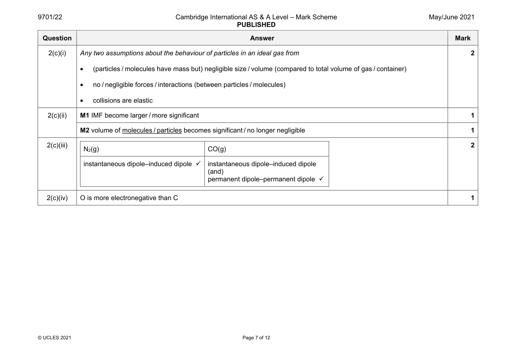 Mark scheme, page 7 of 12