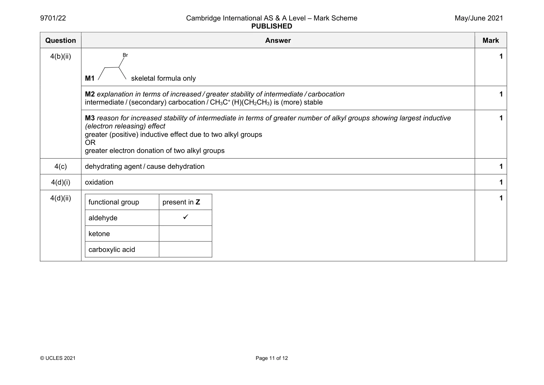 Mark scheme, page 11 of 12
