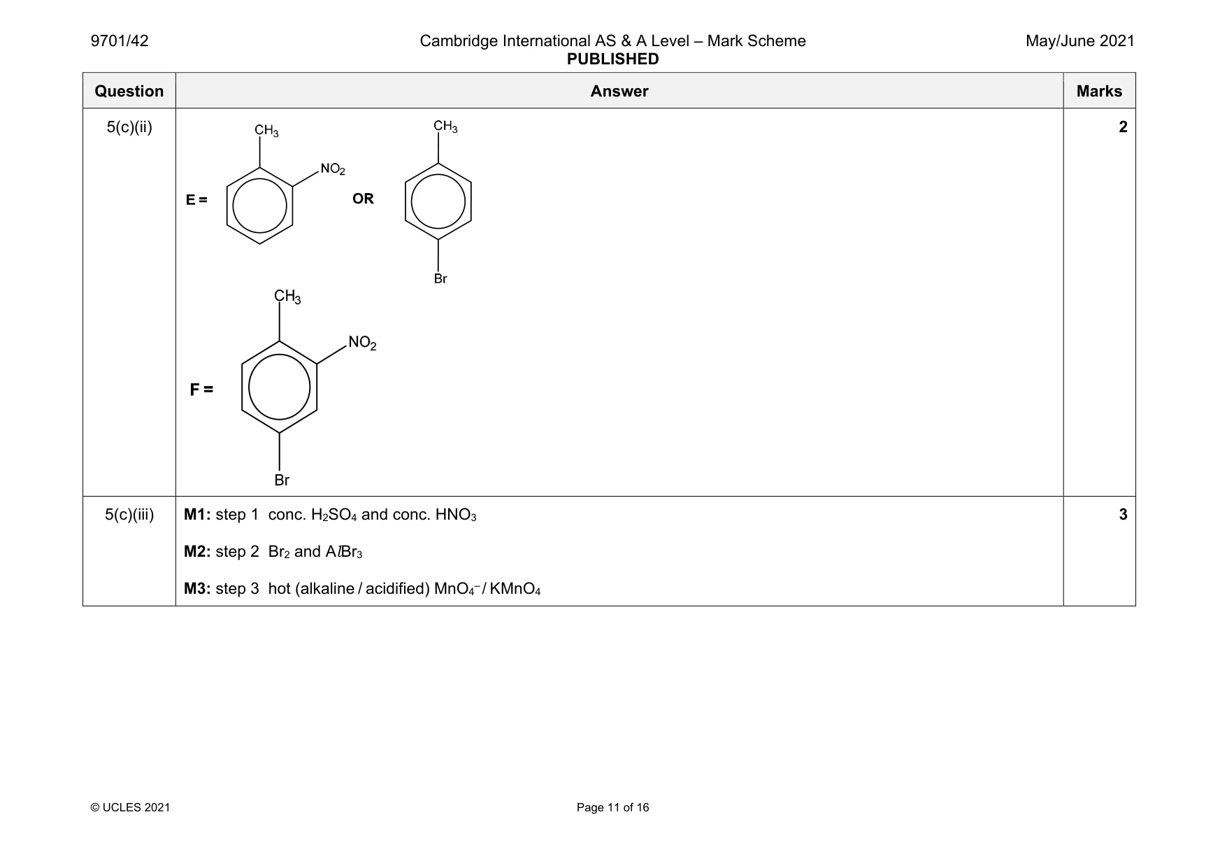 Mark scheme, page 11 of 16