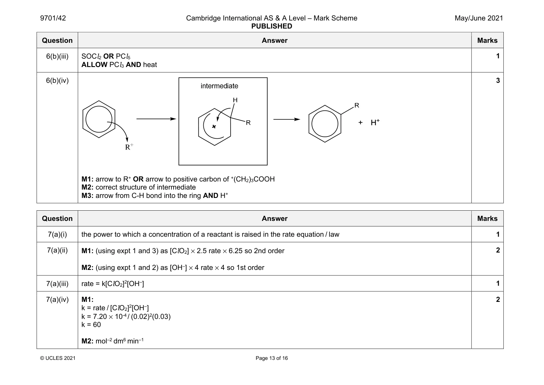 Mark scheme, page 13 of 16