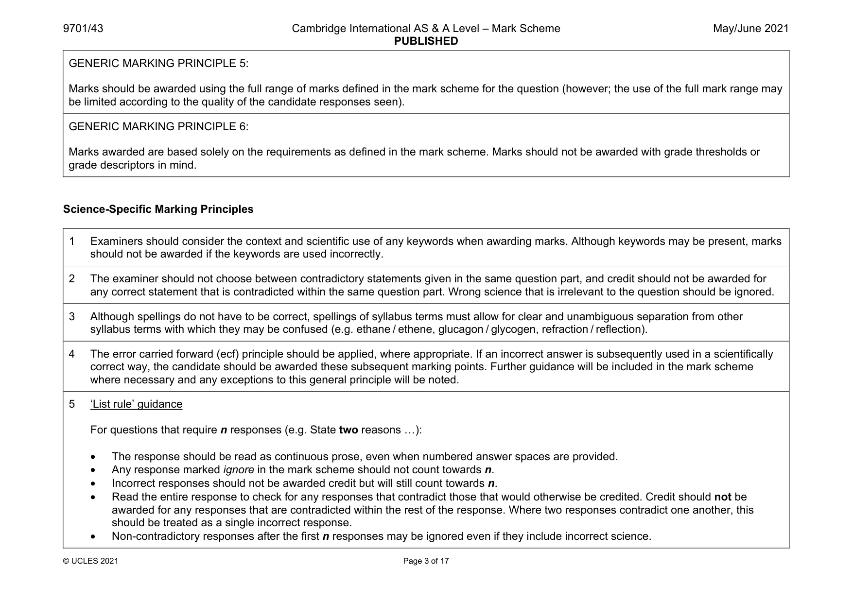 Mark scheme, page 3 of 17