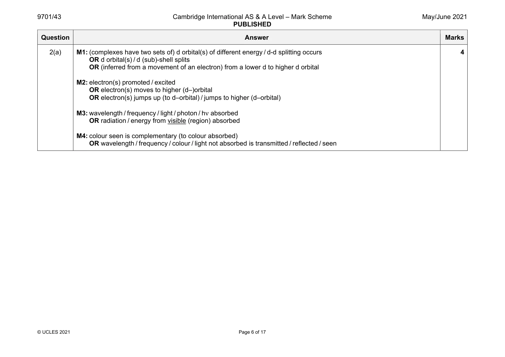 Mark scheme, page 6 of 17