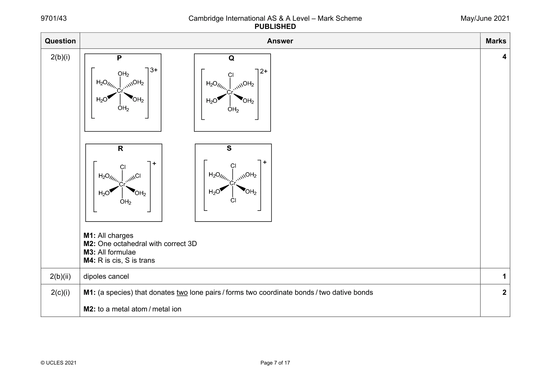 Mark scheme, page 7 of 17