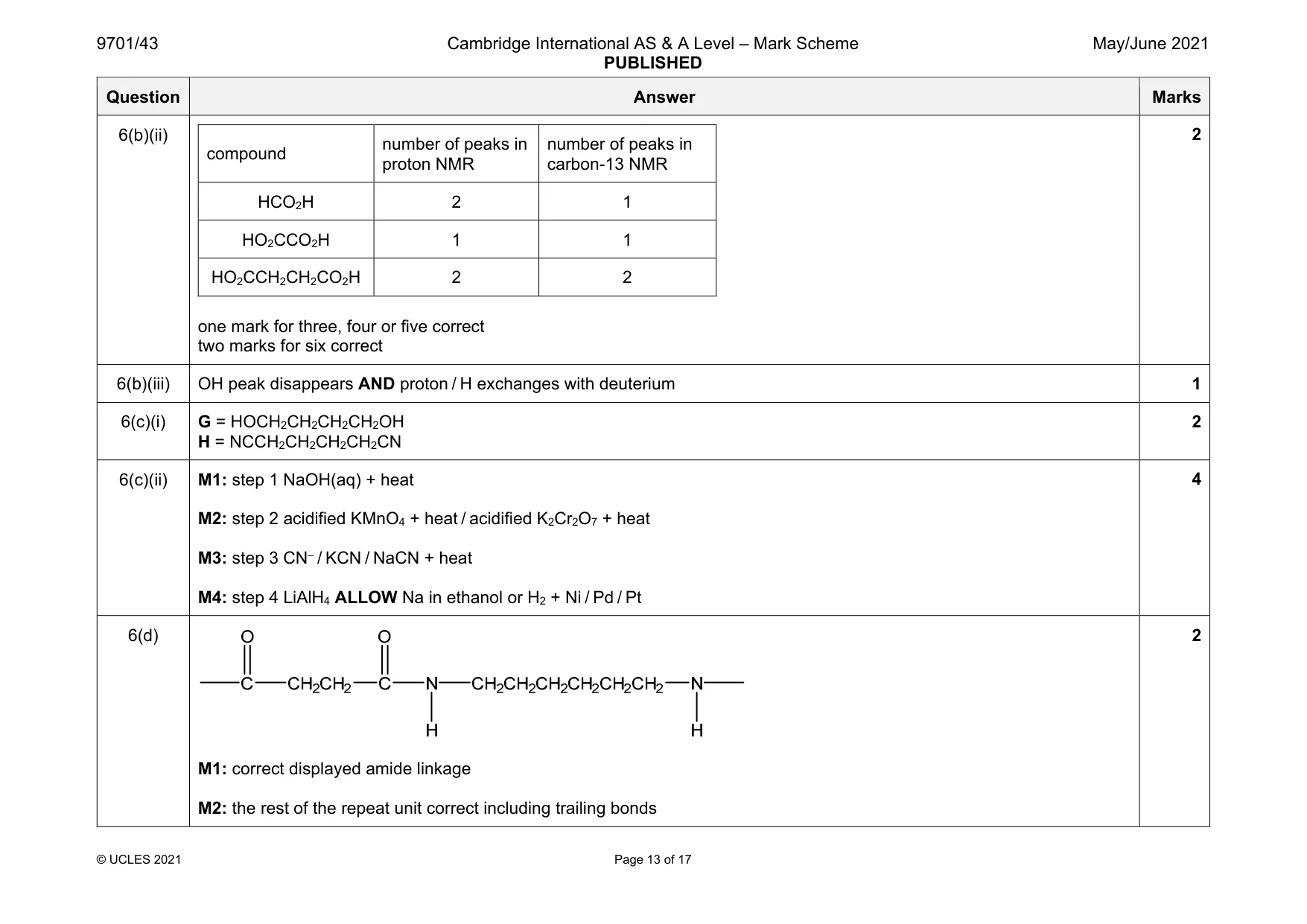 Mark scheme, page 13 of 17